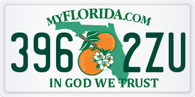 FL license plate 3962ZU