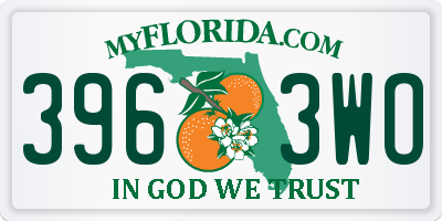 FL license plate 3963WO