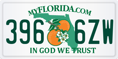 FL license plate 3966ZW