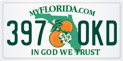 FL license plate 3970KD