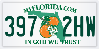 FL license plate 3972HW