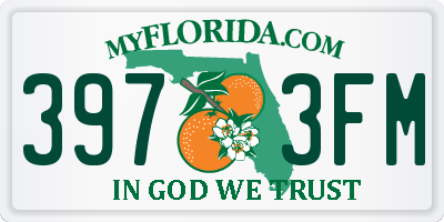 FL license plate 3973FM