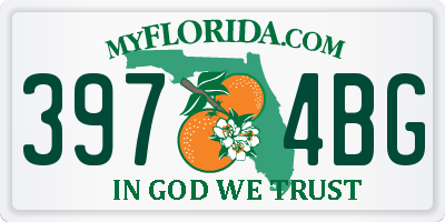 FL license plate 3974BG