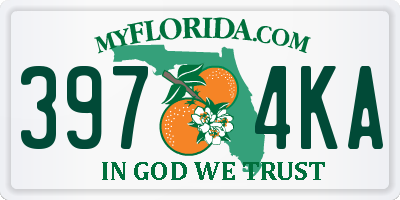 FL license plate 3974KA