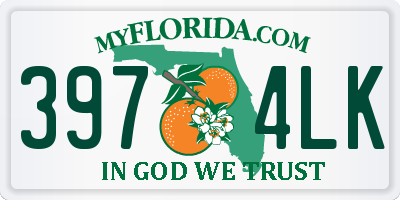 FL license plate 3974LK