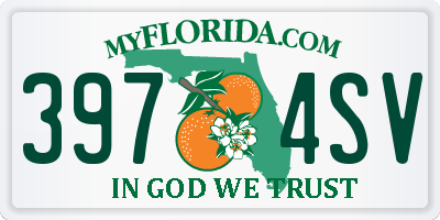 FL license plate 3974SV