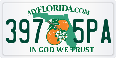 FL license plate 3975PA