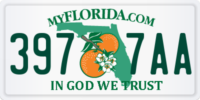FL license plate 3977AA