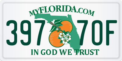 FL license plate 3977OF
