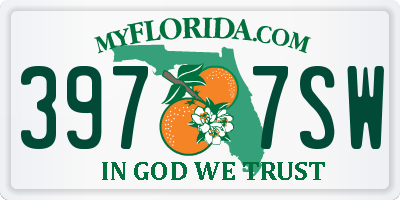 FL license plate 3977SW
