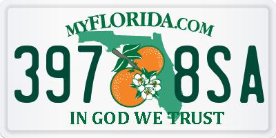 FL license plate 3978SA