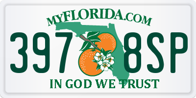 FL license plate 3978SP