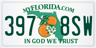 FL license plate 3978SW