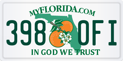 FL license plate 3980FI