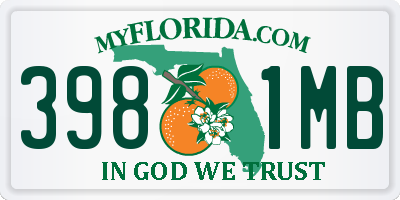 FL license plate 3981MB