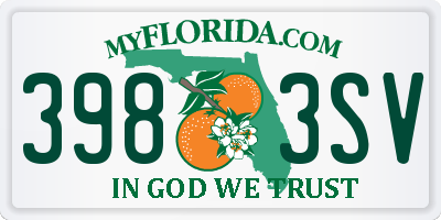 FL license plate 3983SV