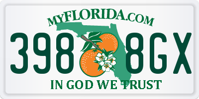 FL license plate 3988GX