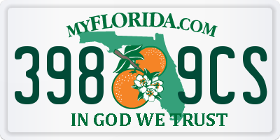 FL license plate 3989CS