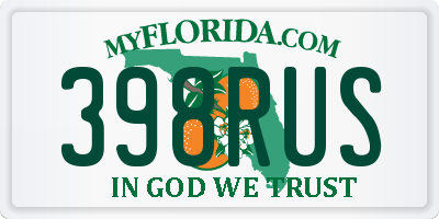 FL license plate 398RUS