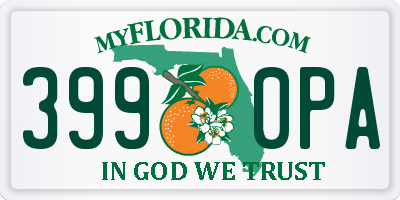 FL license plate 3990PA