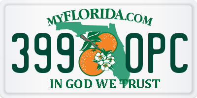 FL license plate 3990PC
