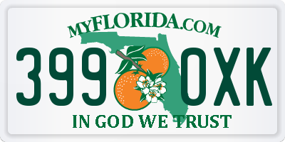 FL license plate 3990XK