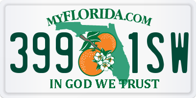 FL license plate 3991SW