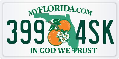 FL license plate 3994SK