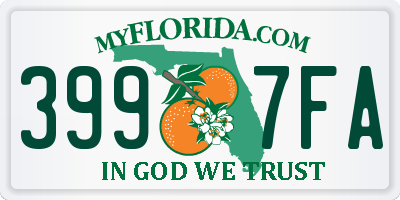 FL license plate 3997FA