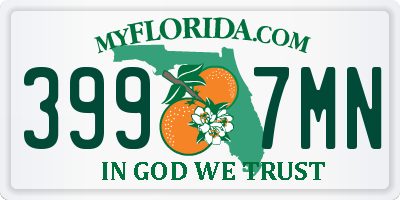 FL license plate 3997MN