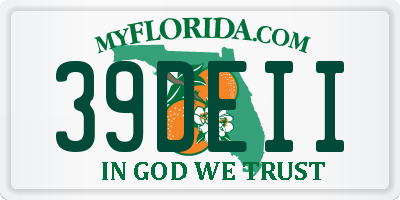 FL license plate 39DEII