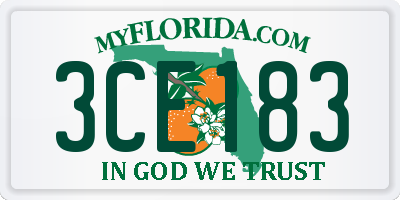 FL license plate 3CE183