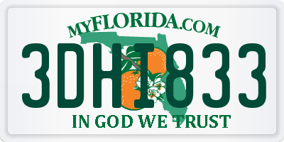 FL license plate 3DHI833