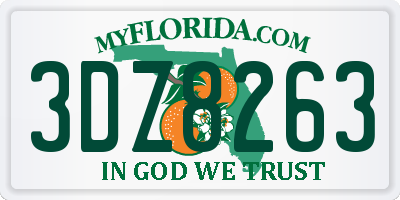 FL license plate 3DZ8263