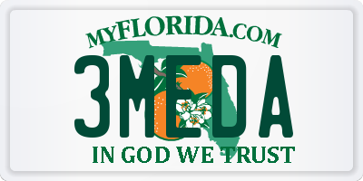 FL license plate 3MEDA