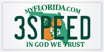 FL license plate 3SPEED