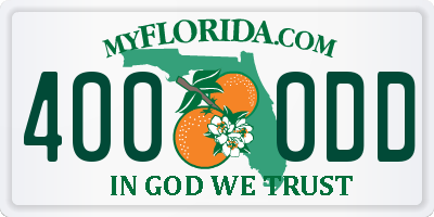 FL license plate 4000DD