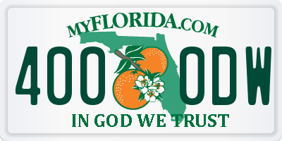 FL license plate 4000DW