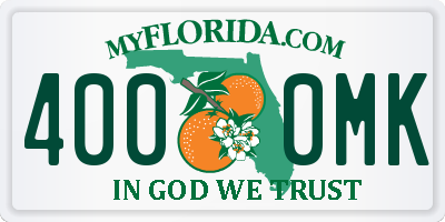 FL license plate 4000MK