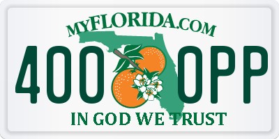 FL license plate 4000PP