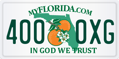 FL license plate 4000XG