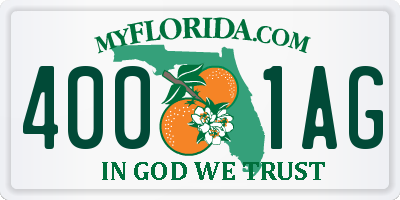 FL license plate 4001AG
