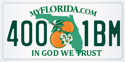 FL license plate 4001BM