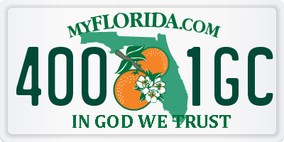 FL license plate 4001GC