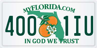 FL license plate 4001IU