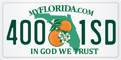 FL license plate 4001SD