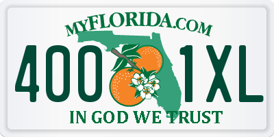 FL license plate 4001XL
