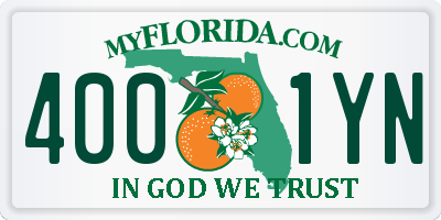FL license plate 4001YN