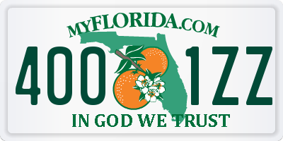 FL license plate 4001ZZ