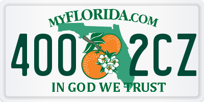 FL license plate 4002CZ
